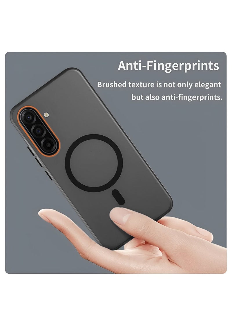 دبليو تيك غطاء هاتف سامسونج جالاكسي A57 5G 2026 هجين شبه شفاف مع ماجسيف للشحن المغناطيسي وارتفاع حول الكاميرا لمظهر أنيق (MCMPMN) - أسود - Image 4